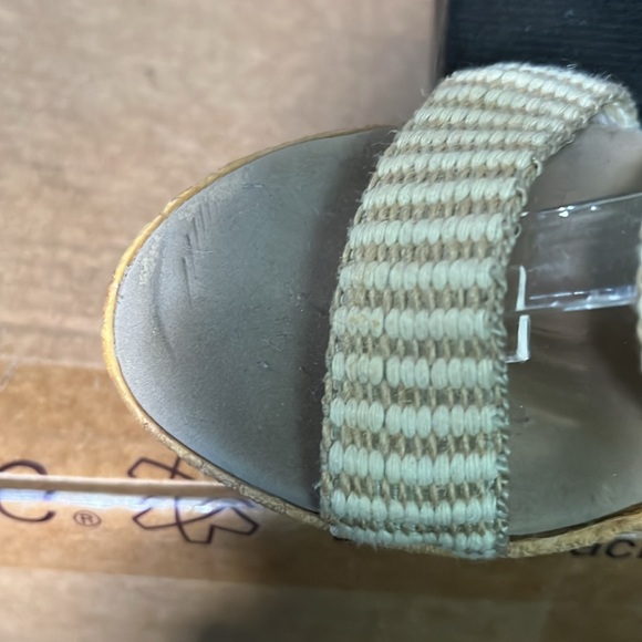 Onex Striped Wedge Platform Cork Sandals in Sz 8 - Picture 10 of 14